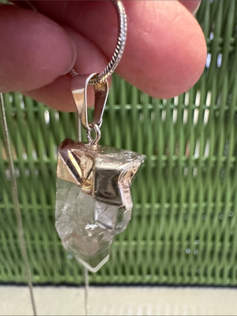 Raw Pointed Natural Cleat Quartz Pendant Necklace